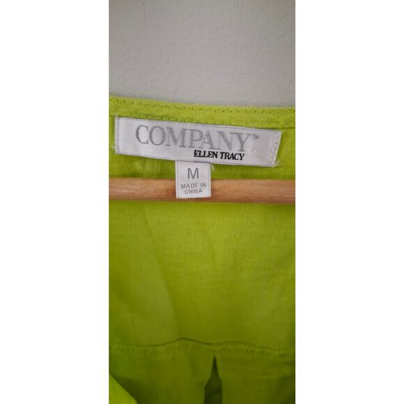 Ellen Tracy Women's Citron Green Linen Long Shirt Zip Up Med. - Picture 6 of 8